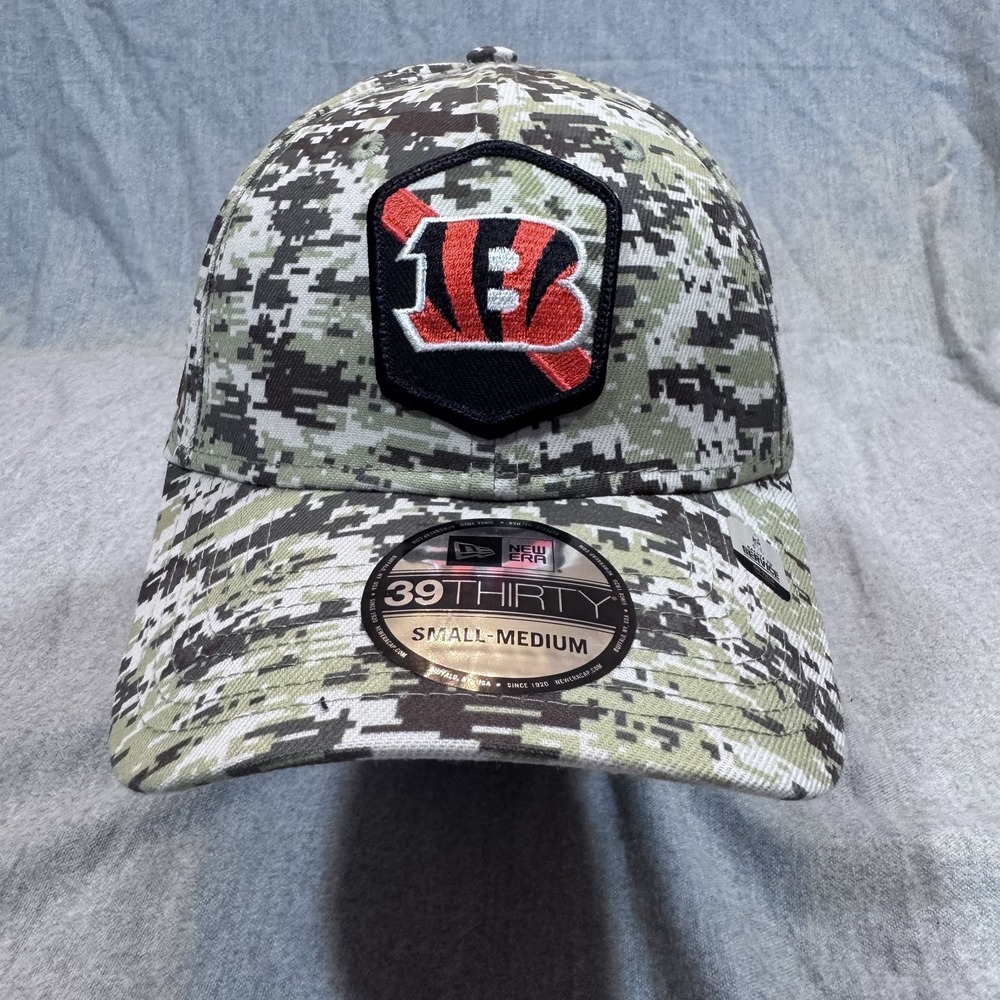 Cincinnati Bengals Hat Cap Mens Medium New Era Camo NFL Football Salute‎ Service